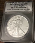 2015-W American Silver Eagle Coin First Day of Issue PR70 Deep Cameo ANACS  k