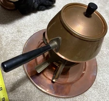 Spring COPPER AND BRASS  FONDUE SET Made In Switzerland