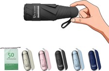 Travel Essentials Mini Umbrella for Purse With Case Small Compact UV Sun Protect