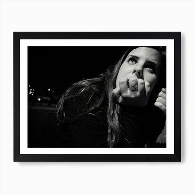 Woman In Thought And Looking Up Art Framed Wall Art Poster Canvas Print Picture