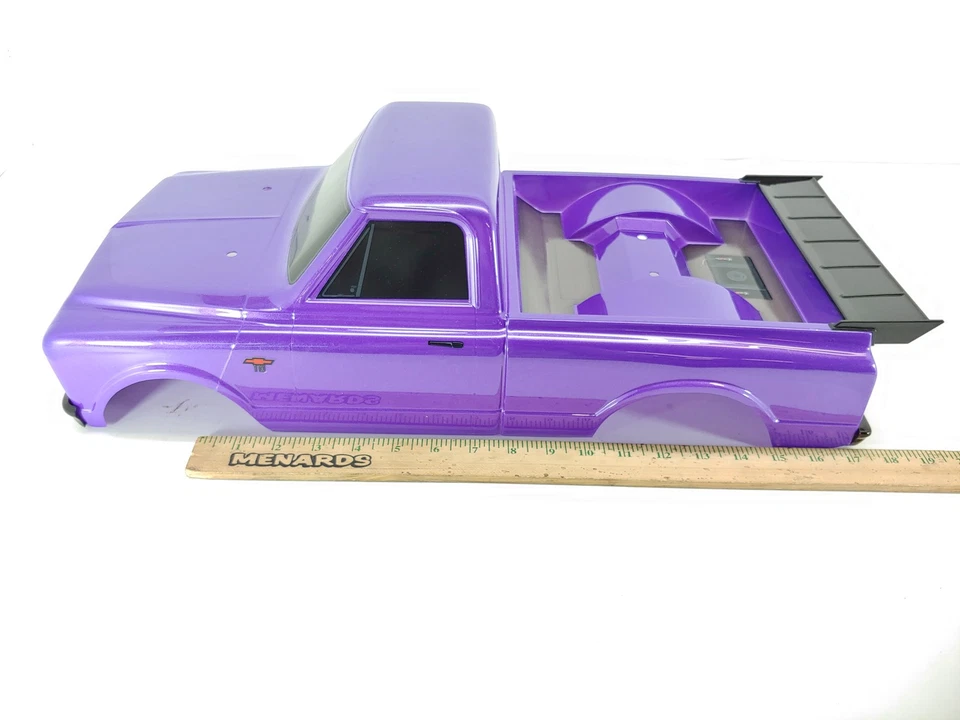 TRAXXAS DRAG SLASH CHEVROLET STREET TRUCK BODY - CHEVY C10 PURPLE - Image 4 of 4