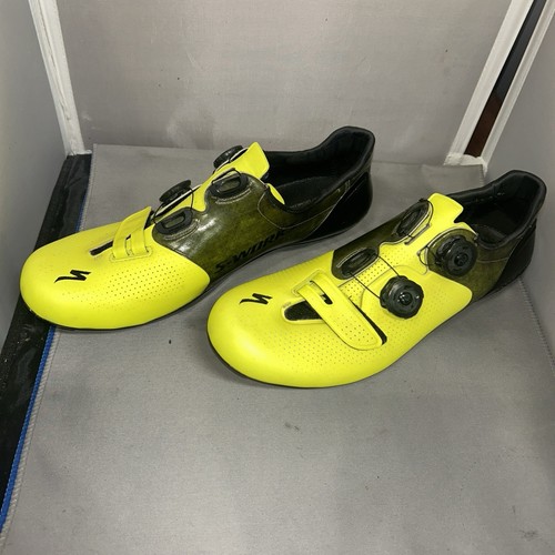 Specialized S-Works 6 Road Bike Carbon Shoes Size 45 US 11 11.5 Boa Yellow Fluo - Picture 7 of 13