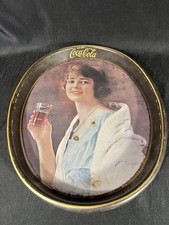 Vintage Drink Coca Cola”Gibson Girl” Oval Tin Tray 1973 Made In USA / S:12"X15"