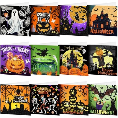 Saillong 12 Pack Halloween 5.9 x 11.8 inches, black, purple, orange, green 