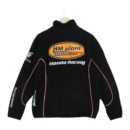 Honda Racing Fleece Jacket Mens Size S Black Embroidered Full Zip - Picture 2 of 15