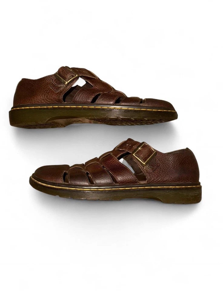 Vtg Dr. Martens Unisex Fenton Brown Leather Fisherman Sandals Size 11 Women - Image 3 of 4