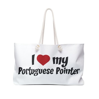 I Love My Portuguese Pointer Weekender Bag Floral Travel Tote PF7