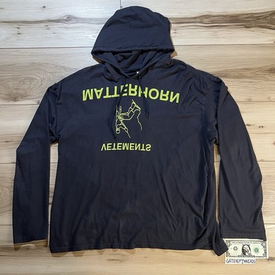 Vetements Matterhorn Pullover Hoodie Black Yellow Oversized Men s XS