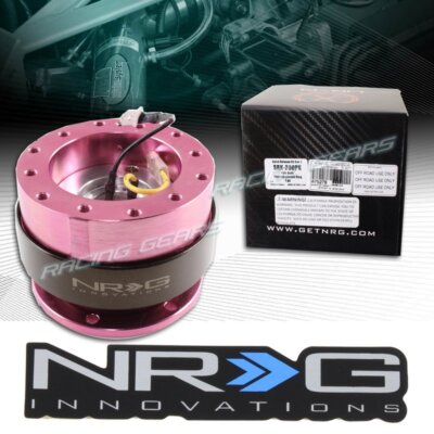 PINK ALUMINUM BALL LOCK 6-HOLE NRG STEERING WHEEL GEN 2.0 QUICK RELEASE ADAPTER