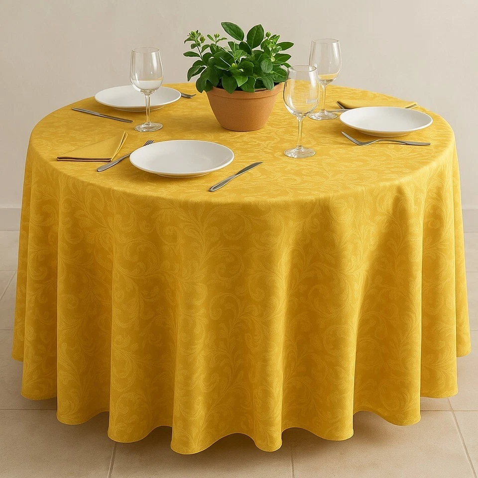 Tovaglia Damasco Fiandra Puro Cotone 100% Jacquard Elegante Qualità Premium Casa - Immagine 4 di 4