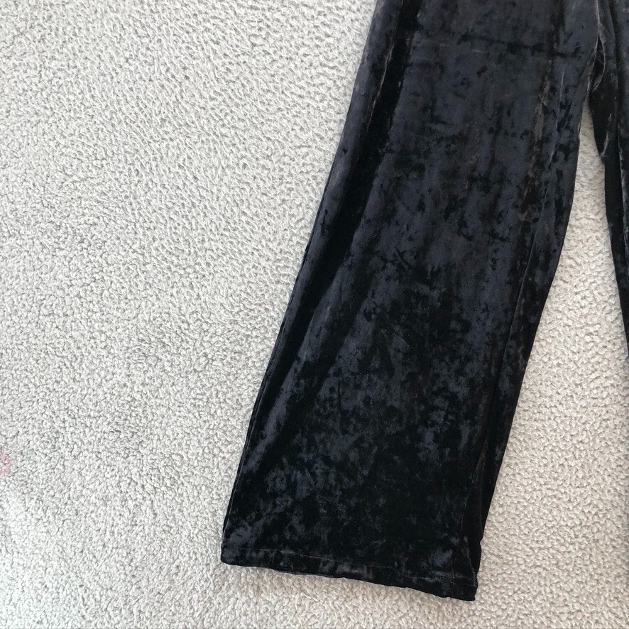 ALTRA & Other Stories Paperbag pantaloni velluto donna 2 neri vita alta gamba larga cintura