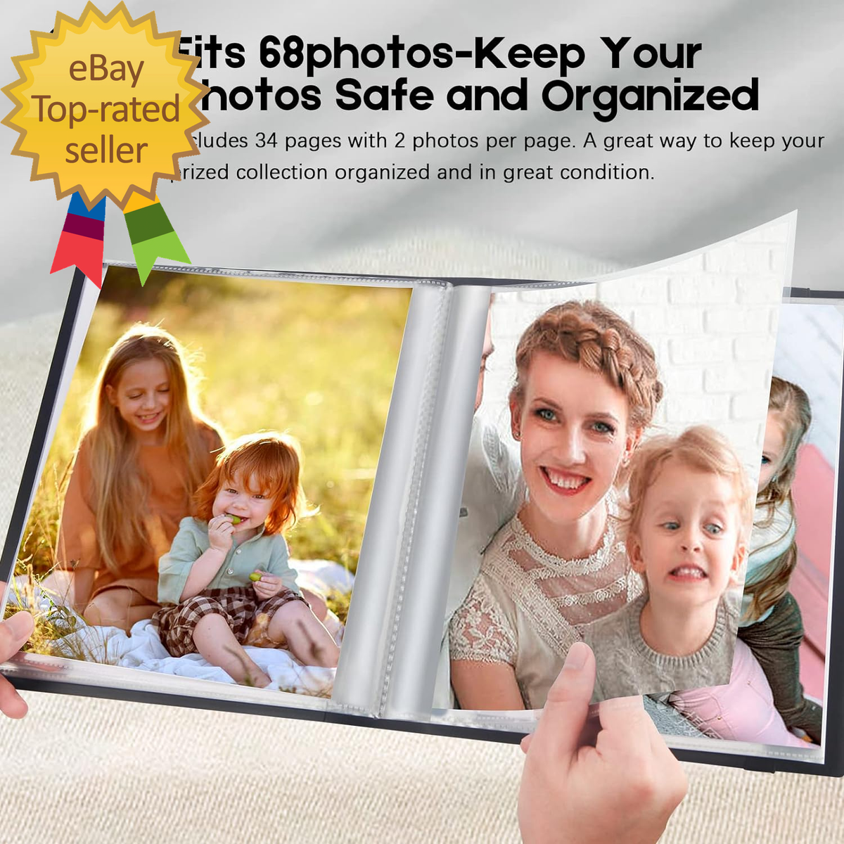 Album Fotografico, 20 X 25 Cm, Contiene 68 Foto, Raccoglitore Per Foto, Cartella Protettiva Per Fogli Per Bambini, Disegni E Schizzi (nero