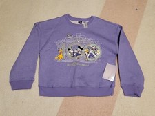 Disney Parks Disney 100 Mickey  Friends Glitter Sweatshirt Youth 11/12 NWT