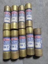 Lot of 11 Buss Fusetron Type FRN Amp Time Delay Cartridge Fuses 1, 3.5, 3, 5