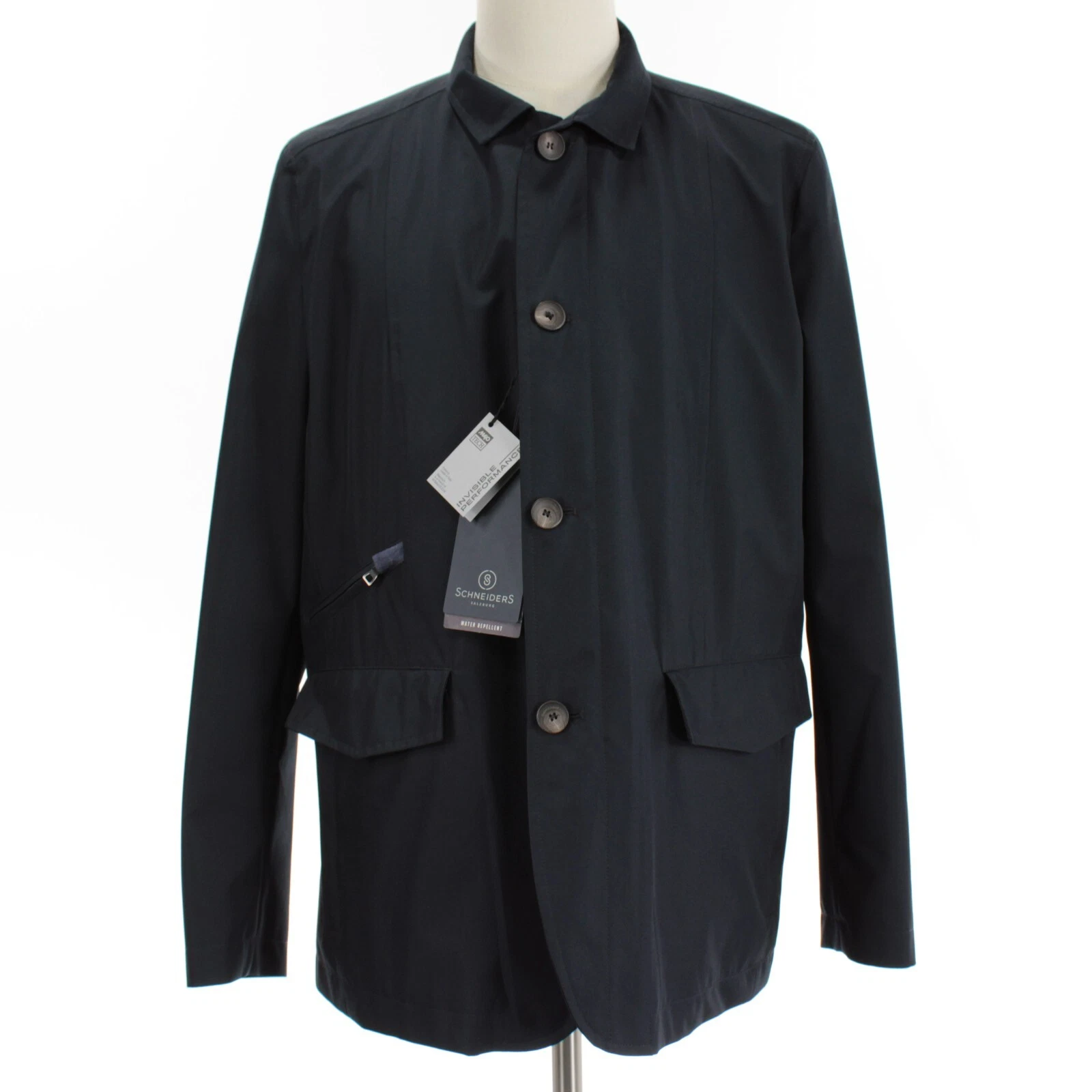 Schneiders NWT Lord-T Lightweight Raincoat Size 54 US XL in Solid Navy