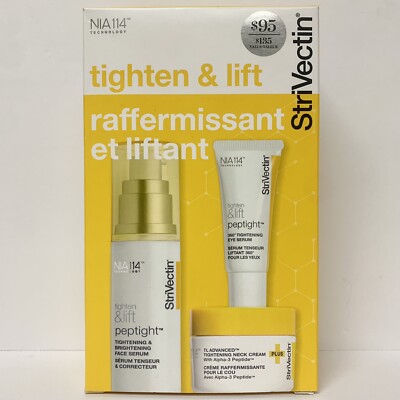 StriVectin Tighten & Lift Trio Set Peptight Eye & Face Serum, Neck Cream New Box