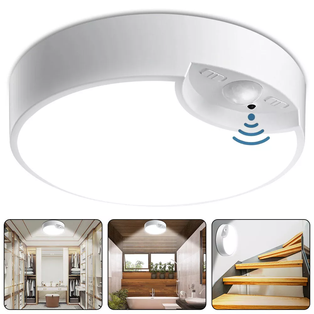 Battery Operated LED Motion Sensor Ceiling Light Dimmable Remote