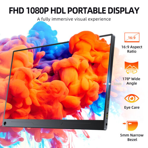 Gebraucht Monitore Tragbarer, 15,6 Zoll 1080P Full HD Screen USB-C/Type-C HDMI - Bild 8 von 24