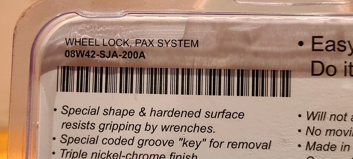 Genuine Acura MDX RL Wheel Locks Chrome Finish P/N 08W42-SJA
