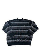 PAUL  SHARK Yachting Men  s XL Crew Neck Virgin Wool Sweater Gray Black Stripes