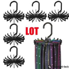 lot Neck Tie Rack 360 Rotatable Hanger Organizer Scarf Belt Hook Storage Holder
