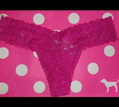 VS all over lace thong Panty NEW SIZE small hot pink 