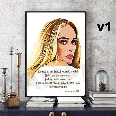 Adele - Typography/Pop Art Lyrics Go easy on me Keepsake/Collectable/Gift