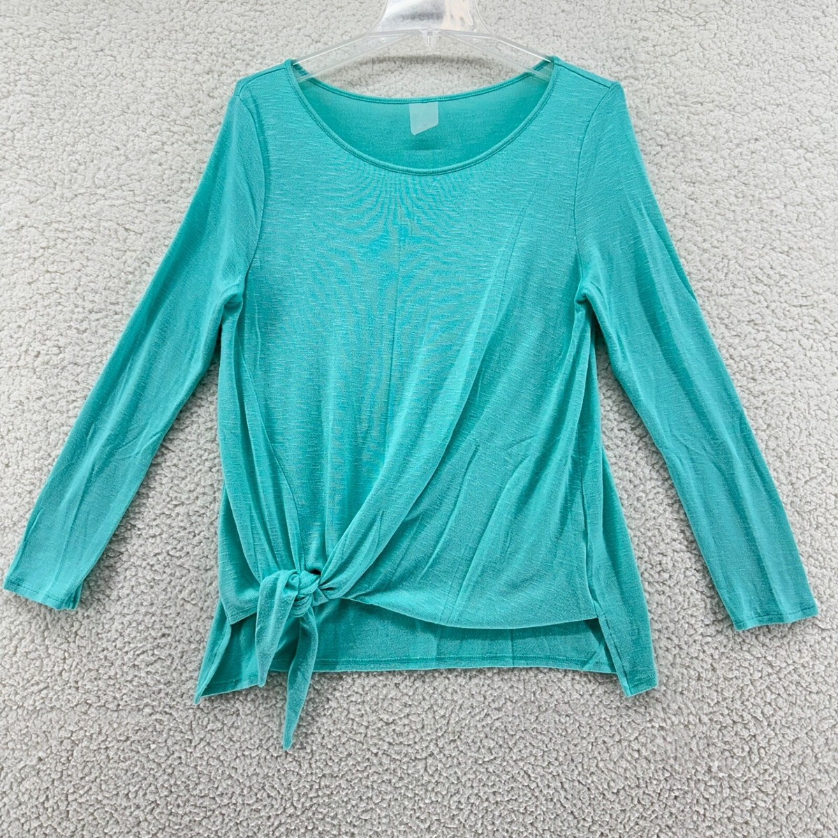 ZX Platinum M Jade Green Long Sleeve Knit Side Tie Waist ZX Platinum M Jade Green Long Sleeve Knit Side Tie Waist