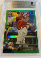 2018 Bowman Chrome Rhys Hoskins #25 Green Rookie Card #/99 BGS Invest Now!