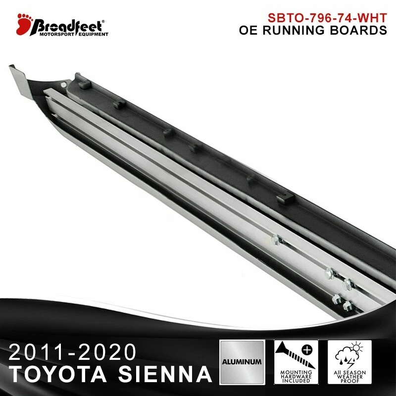 Tabla de correr blanca perla EE. UU. para Toyota SIENNA 2011-2020 escalón lateral barra Nerf Foto 3 de 4