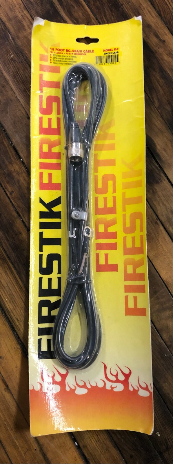 Firestik K-8 18' RG-58A/U CB Coax Cable with PL-259 to Terminal Connection