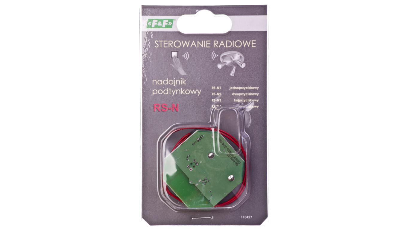 One-button radio control transmitter 3V CR2032 868MHz fi52 RS-N1 /T2UK