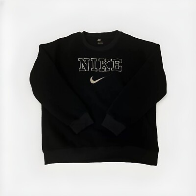 Vintage Y2K Embroidered Nike Pullover Sweatshirt Crewneck Navy Blue Mens Size L