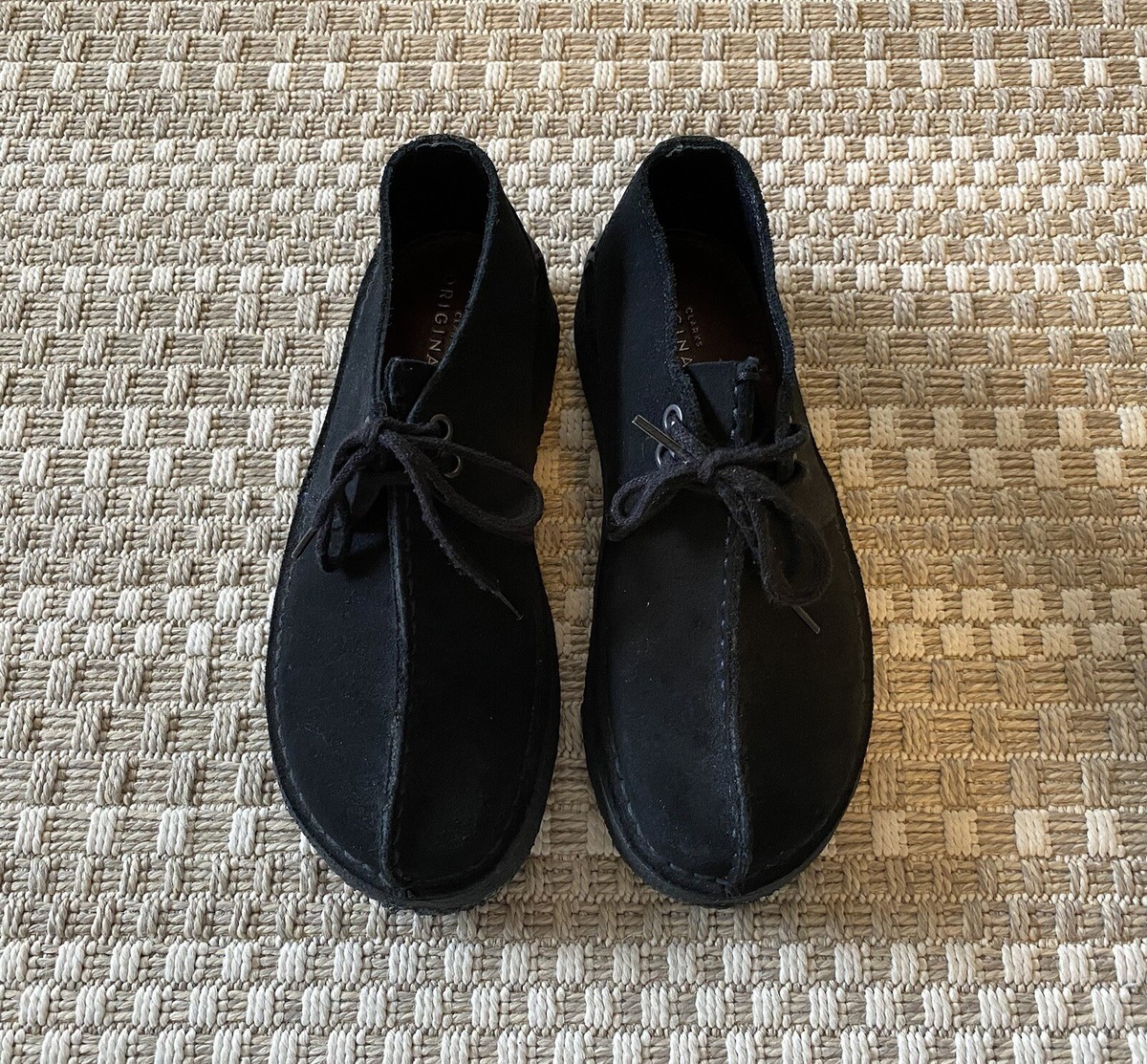 CLARKS Originals Black Suede Desert Trek Ankle Boots Booties