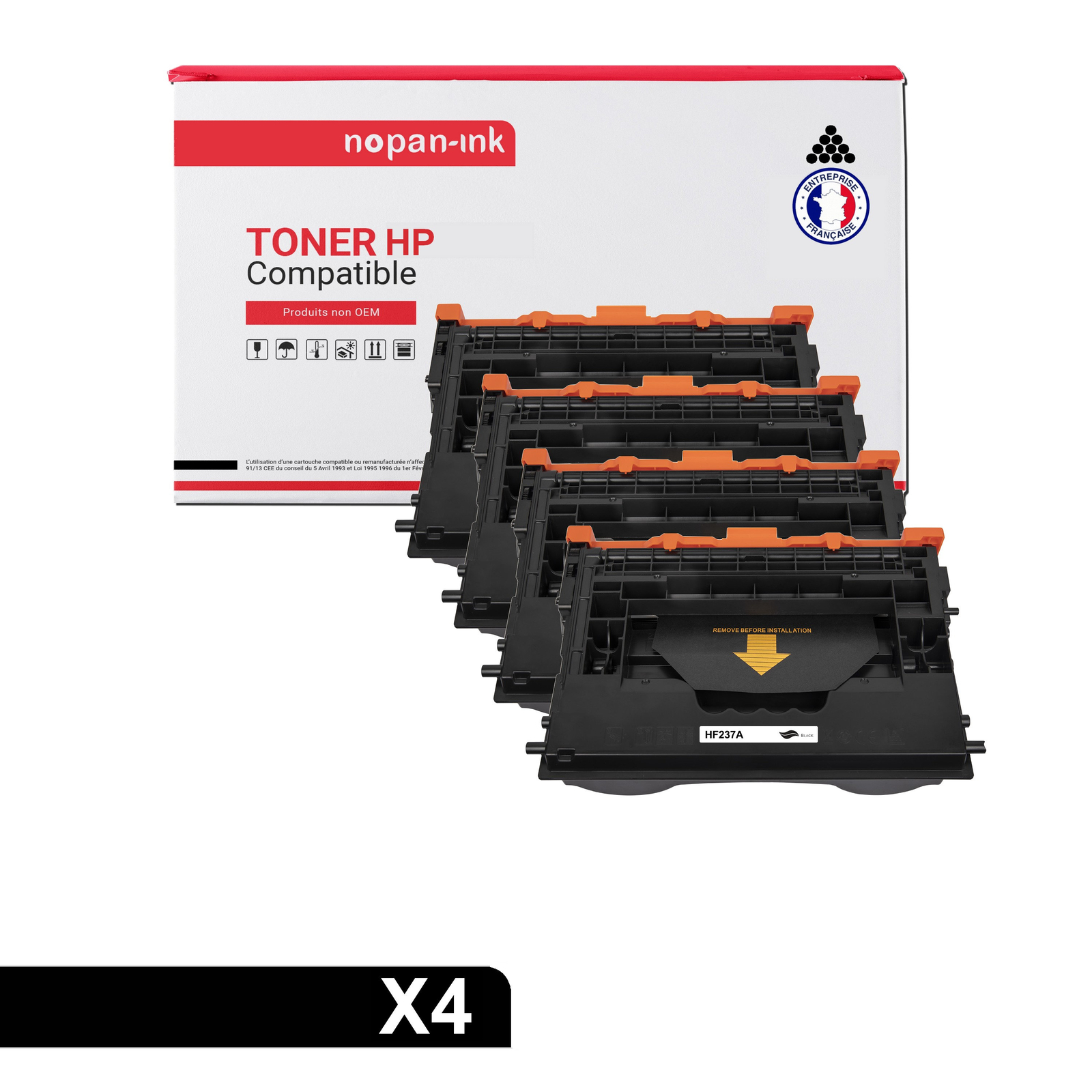 Toner CF237A Noir Compatible pour Imprimante HP Pack de 4 Cartouches LaserJet