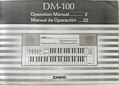 Owner's Manual Booklet for the Casio DM-100 Digital Keyboard Reproduction Book