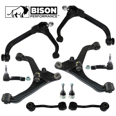 Bison Performance 10pc Front Control Arms Sway Bars & Tie Rods Kit For Liberty