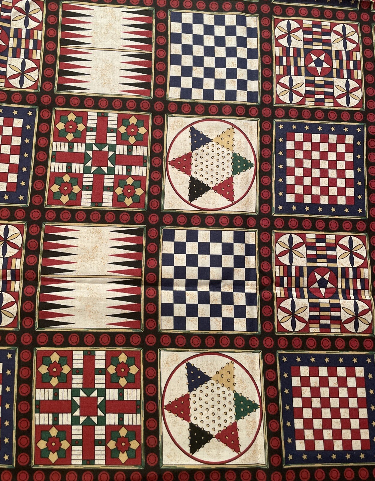 Quilt fabric Board Game Boards Screenprint Fabric Traditions 1994 1 ...