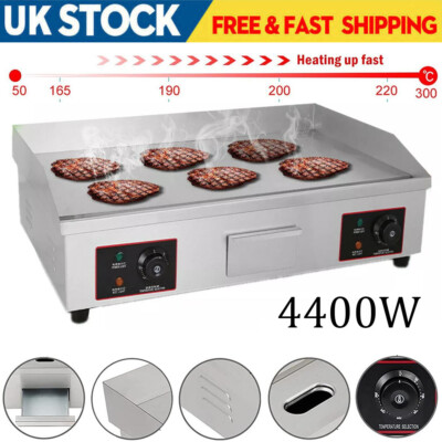 Commercial Electric Griddle Countertop Hotplate BBQ Grill Catering Bacon UK  Plug UK