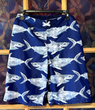 Cherokee Navy Blue/Gray SWIM SHORTS Sharks Boys Size XL
