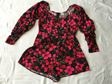 ASOS RED & BLACK PLAYSUIT DRESS SIZE 10