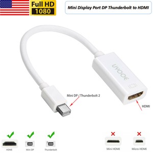 Mini DisplayPort Thunderbolt to HDMI cable adapter for Macbook Pro iMac