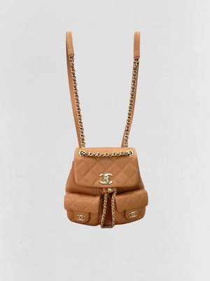 CHANEL Mini Duma Tan Leather Backpack