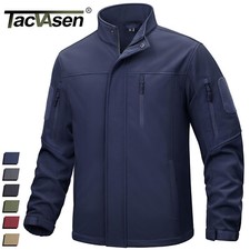 Men's Softshell Jacket Fleece Lined Water Resistant Windbreaker Lightweight Coat