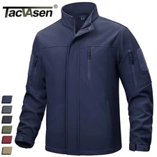 Men's Softshell Jacket Fleece Lined Water Resistant Windbreaker Lightweight Coat
