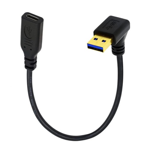 Wonderwires USB-A 3.0 to USB-C Angled Male to Female Fast Charge Data Cable 0.2m - Picture 3 of 9