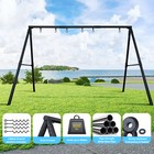 600lb Heavy Duty Swing Set with 3 Swings Metal Frame Kids Adult Backyard Playset