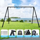 600lb Metal Playground Set with 3 Swing Seats Heavy Duty Frame for Kids Backyard