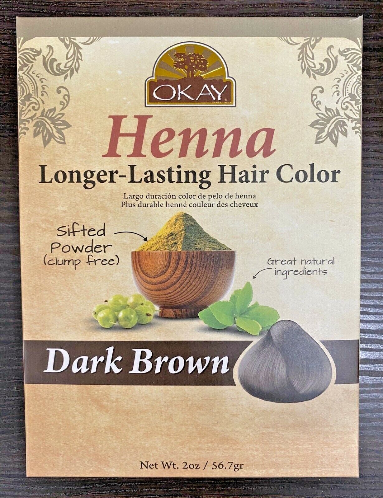 OKAY Henna Dark Brown Longer -Lasting Hair Color 2oz /  FREE SHIPPING  815166020669 | eBay