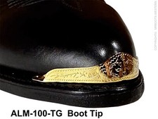 ALM-100-TG Cowboy Boot Toe Tips Gold Plated